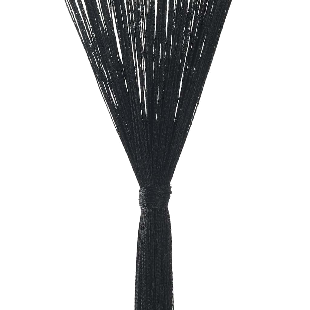vidaXL Zasłony sznurkowe, 2 sztuki, 140 x 250 cm, czarne