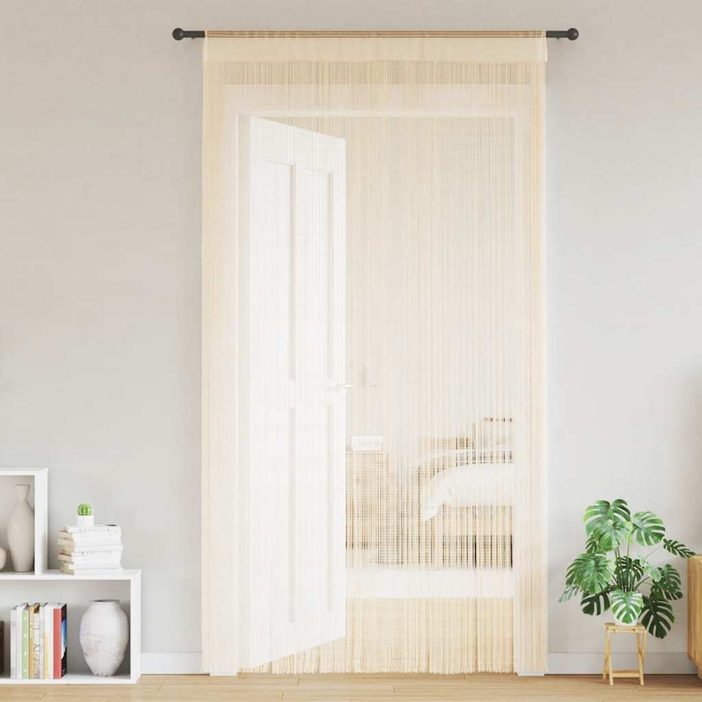 vidaXL Zasłony sznurkowe, 2 sztuki, 140 x 250 cm, kremowe