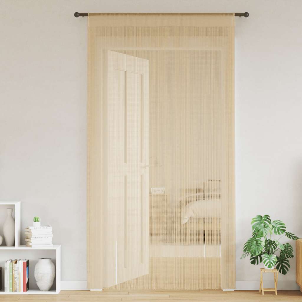 vidaXL Zasłony sznurkowe, 2 sztuki, 100 x 250 cm, beżowe