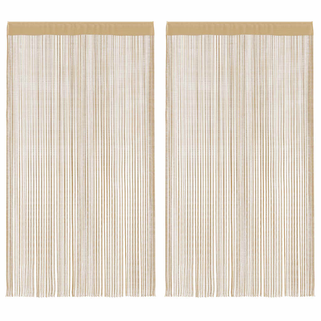 vidaXL Zasłony sznurkowe, 2 sztuki, 140 x 250 cm, beżowe
