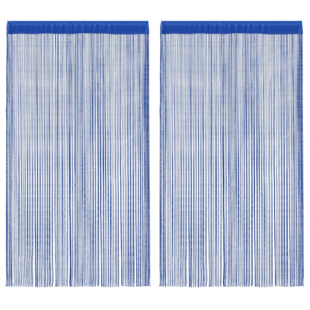 vidaXL Zasłony sznurkowe, 2 sztuki, 100 x 250 cm, niebieskie