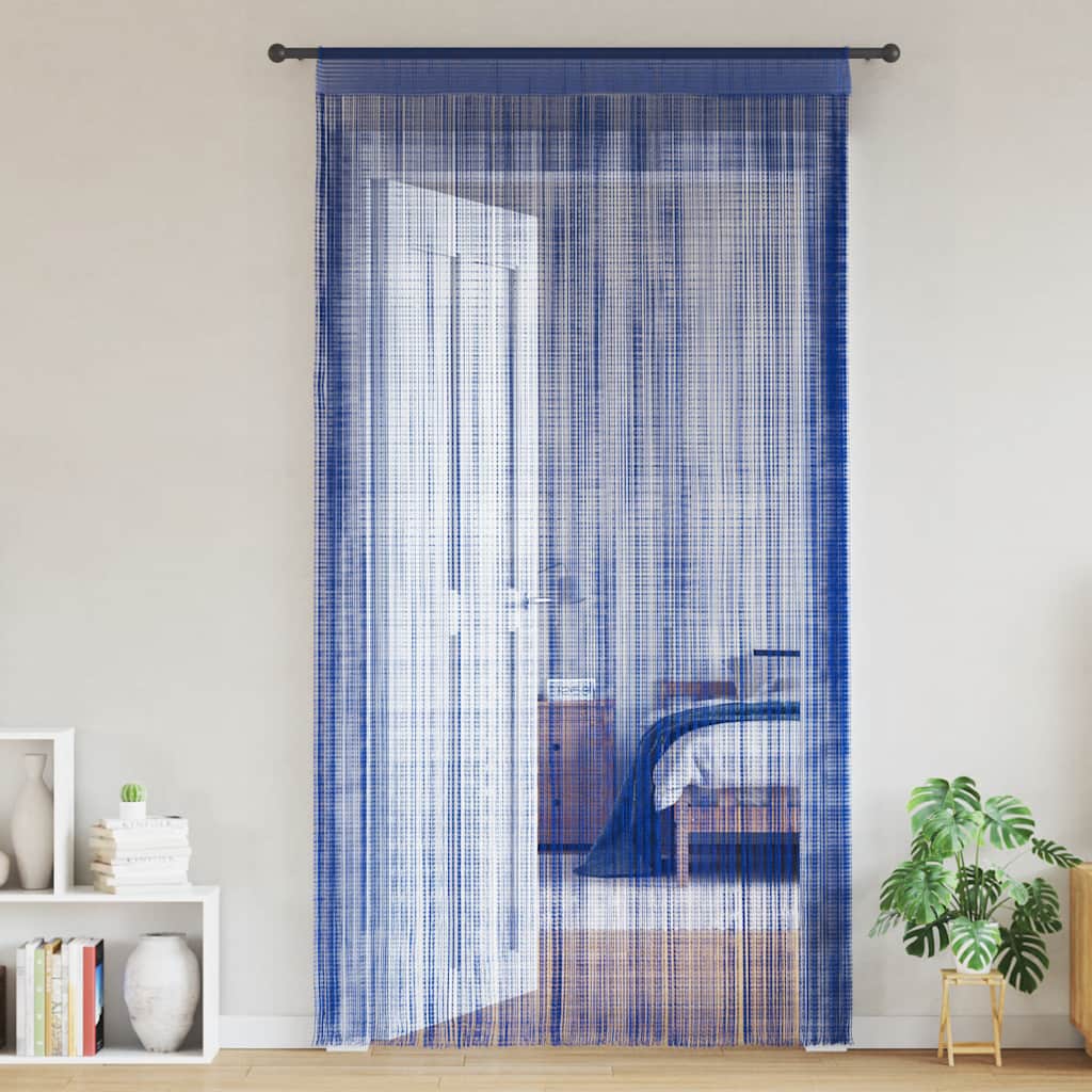 vidaXL Zasłony sznurkowe, 2 sztuki, 100 x 250 cm, niebieskie