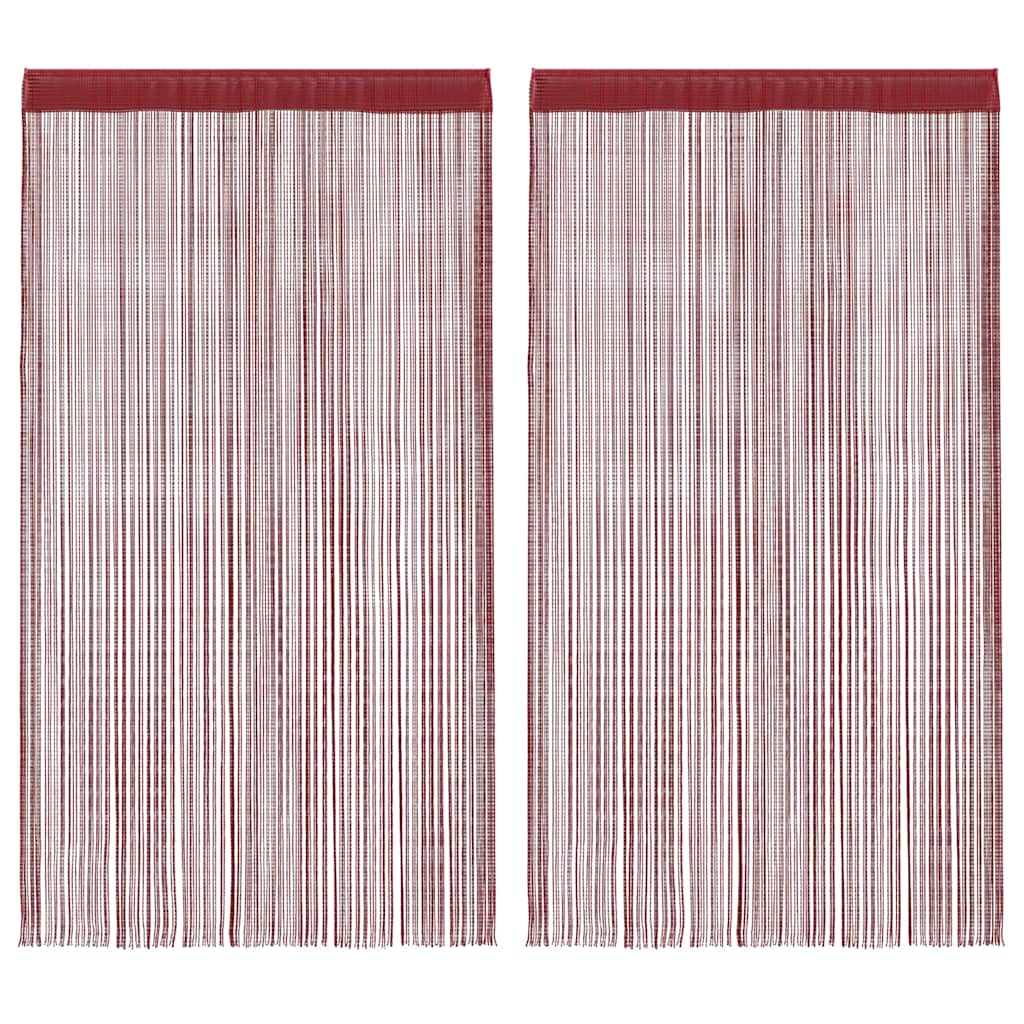 vidaXL Zasłony sznurkowe, 2 sztuki, 100 x 250 cm, burgundowe