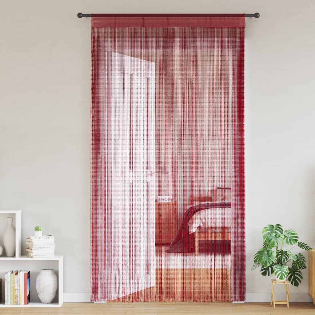 vidaXL Zasłony sznurkowe, 2 sztuki, 100 x 250 cm, burgundowe