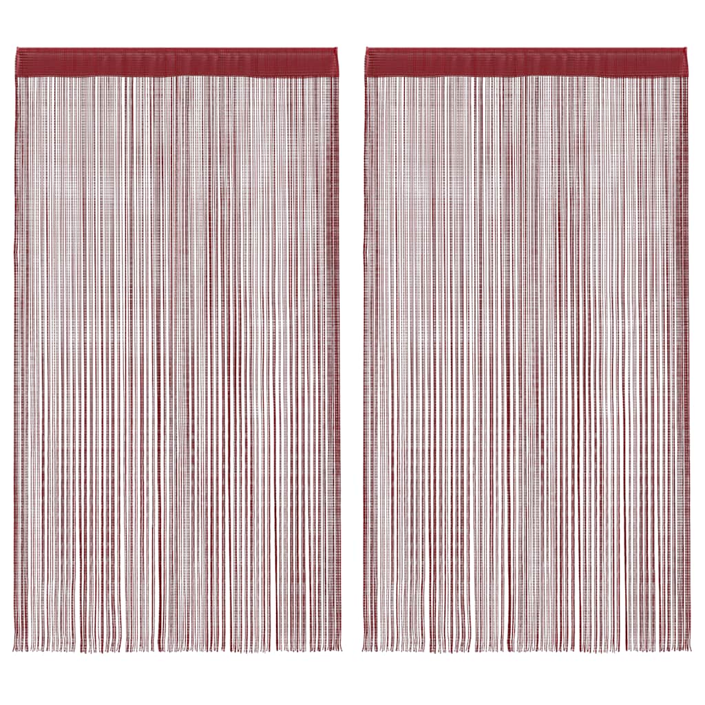 vidaXL Zasłony sznurkowe, 2 sztuki, 140 x 250 cm, burgundowe