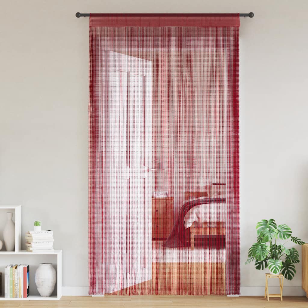 vidaXL Zasłony sznurkowe, 2 sztuki, 140 x 250 cm, burgundowe