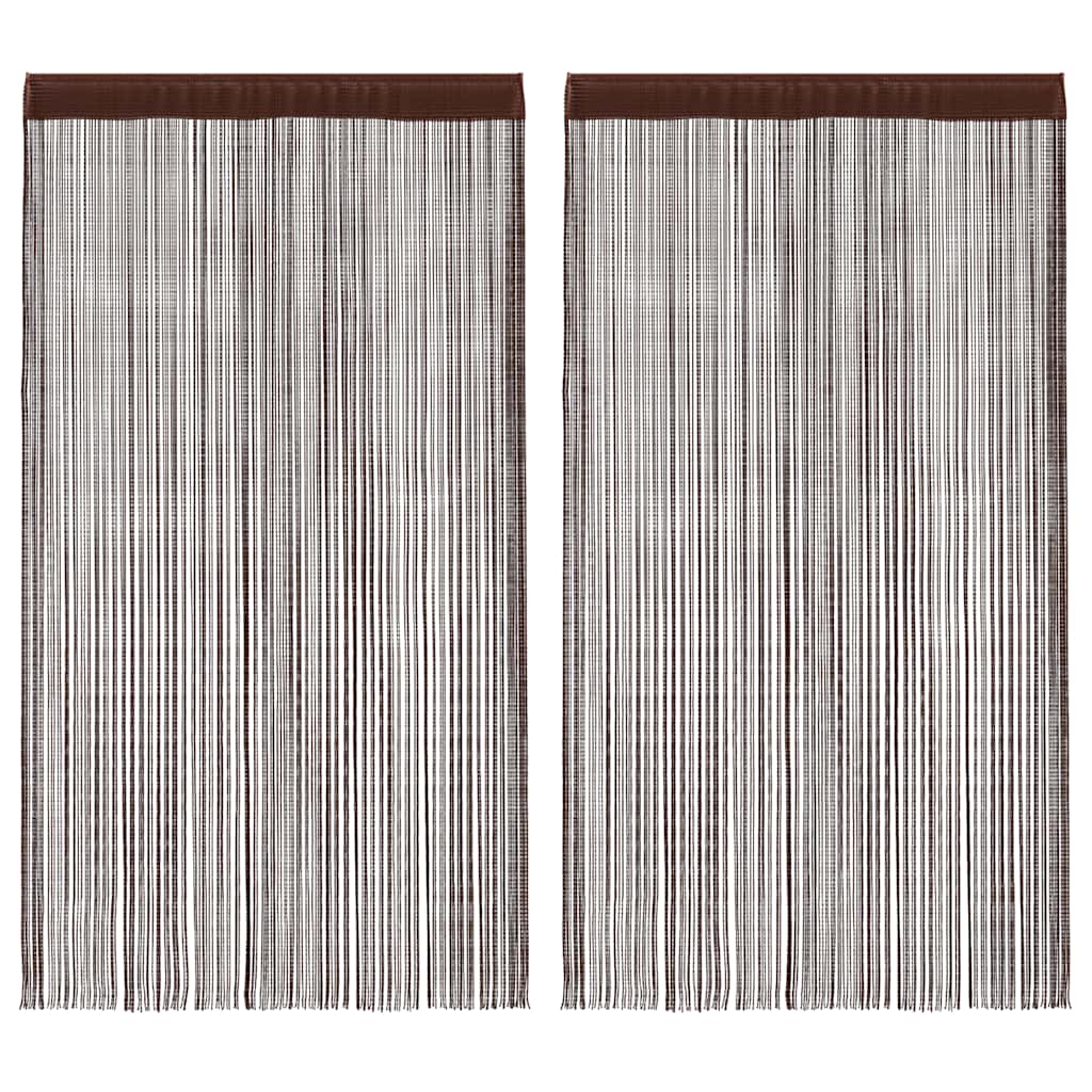vidaXL Zasłony sznurkowe, 2 sztuki, 100 x 250 cm, brązowe