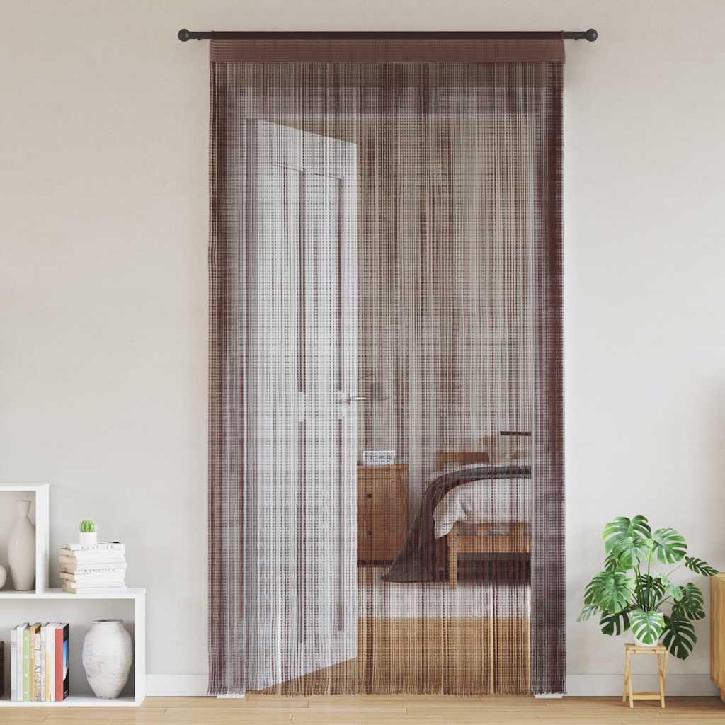 vidaXL Zasłony sznurkowe, 2 sztuki, 100 x 250 cm, brązowe