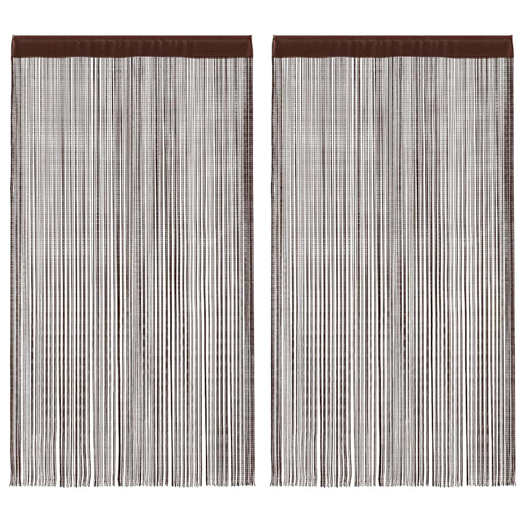 vidaXL Zasłony sznurkowe, 2 sztuki, 140 x 250 cm, brązowe