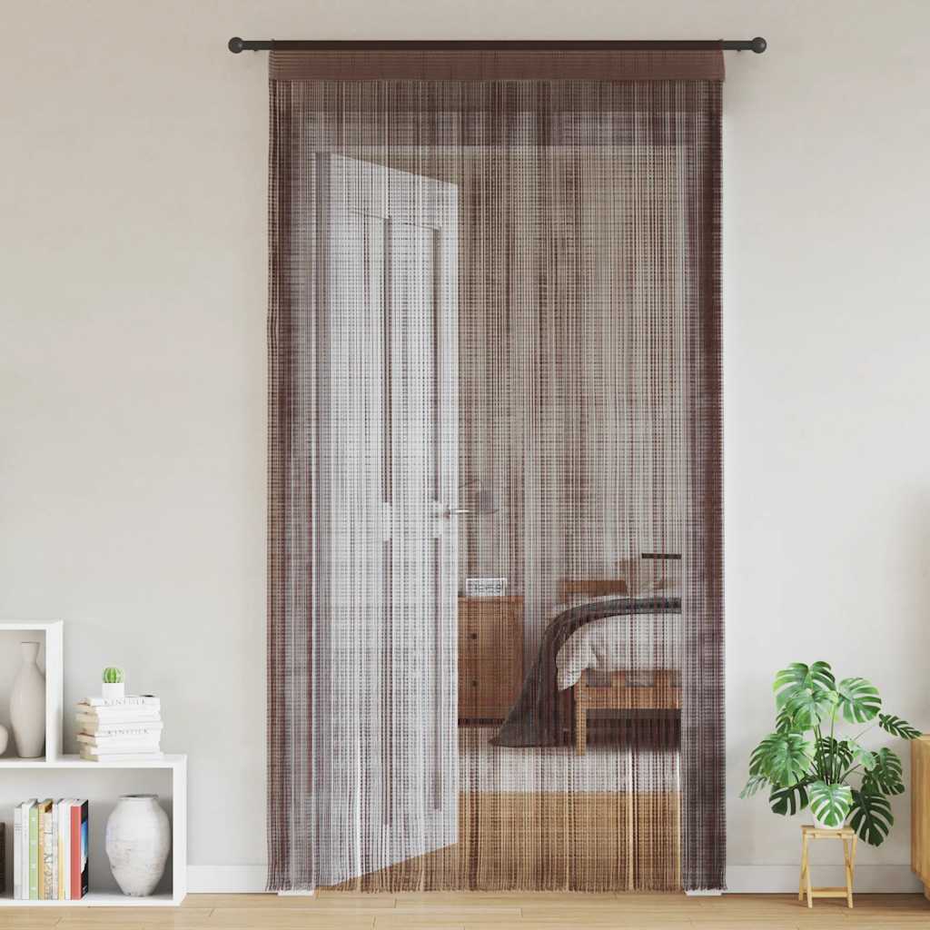 vidaXL Zasłony sznurkowe, 2 sztuki, 140 x 250 cm, brązowe