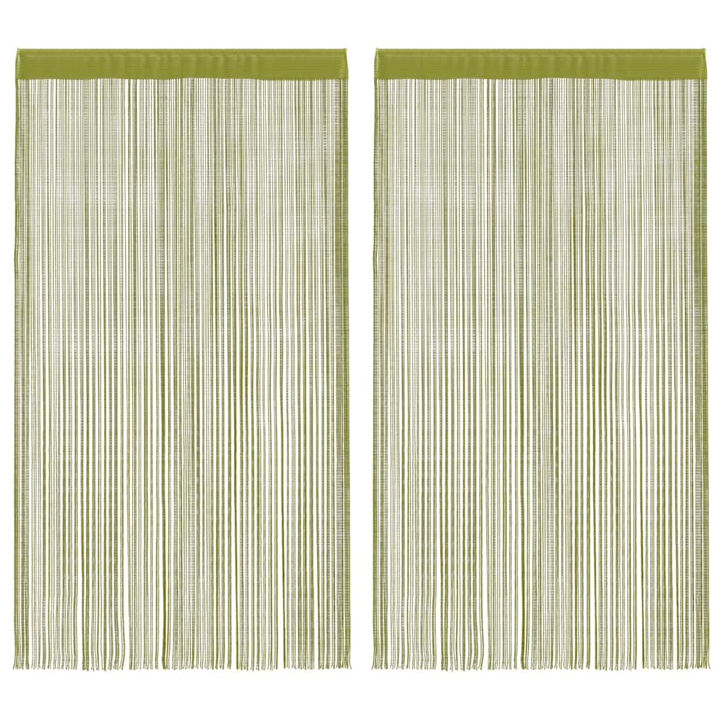 vidaXL Zasłony sznurkowe, 2 sztuki, 100 x 250 cm, zielone