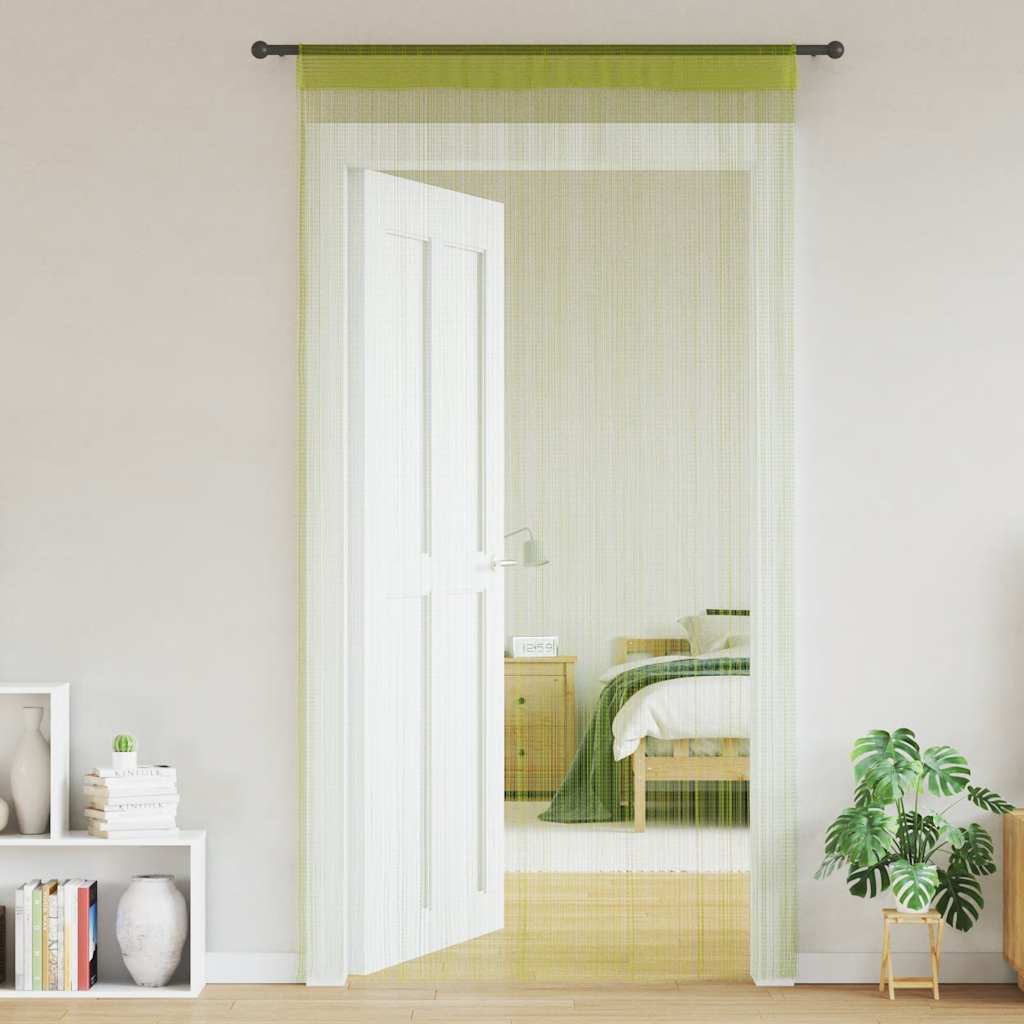 vidaXL Zasłony sznurkowe, 2 sztuki, 140 x 250 cm, zielone