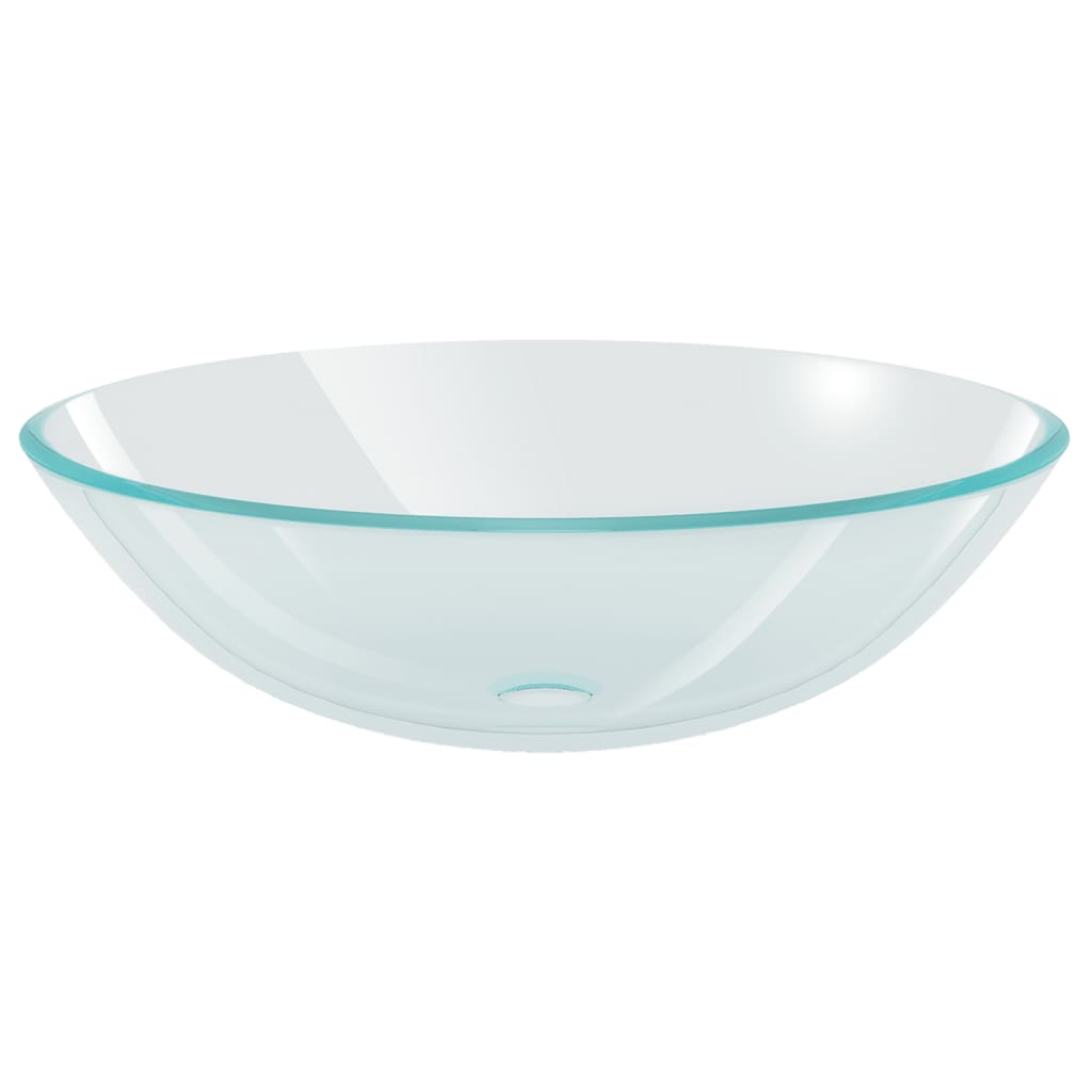vidaXL Umywalka z bezbarwnego, hartowanego szkła 42 cm