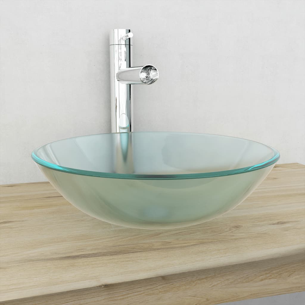 vidaXL Umywalka z matowego, hartowanego szkła 42 cm