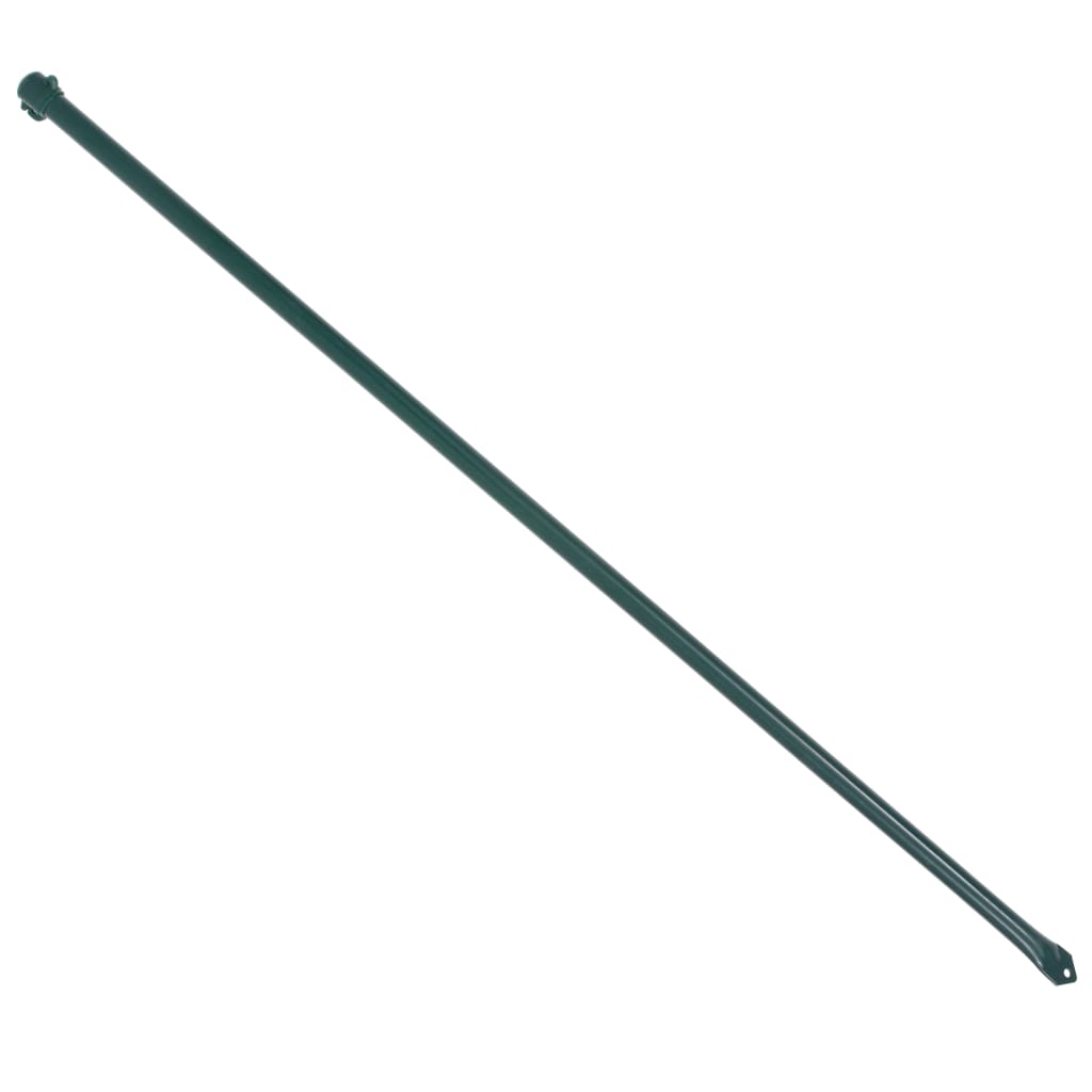 vidaXL Słupki ogrodzeniowe, 10 szt., 1 m, metalowe, zielone