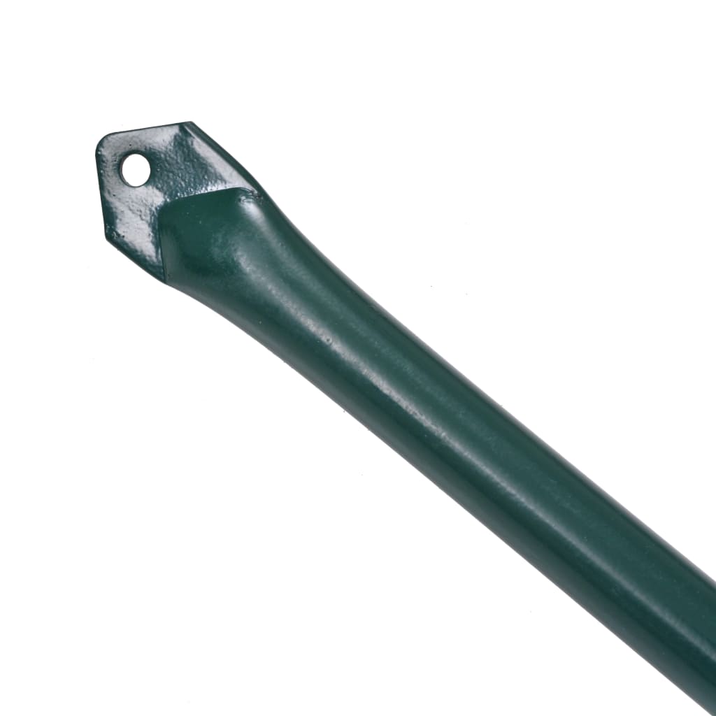 vidaXL Słupki ogrodzeniowe, 10 szt., 1 m, metalowe, zielone