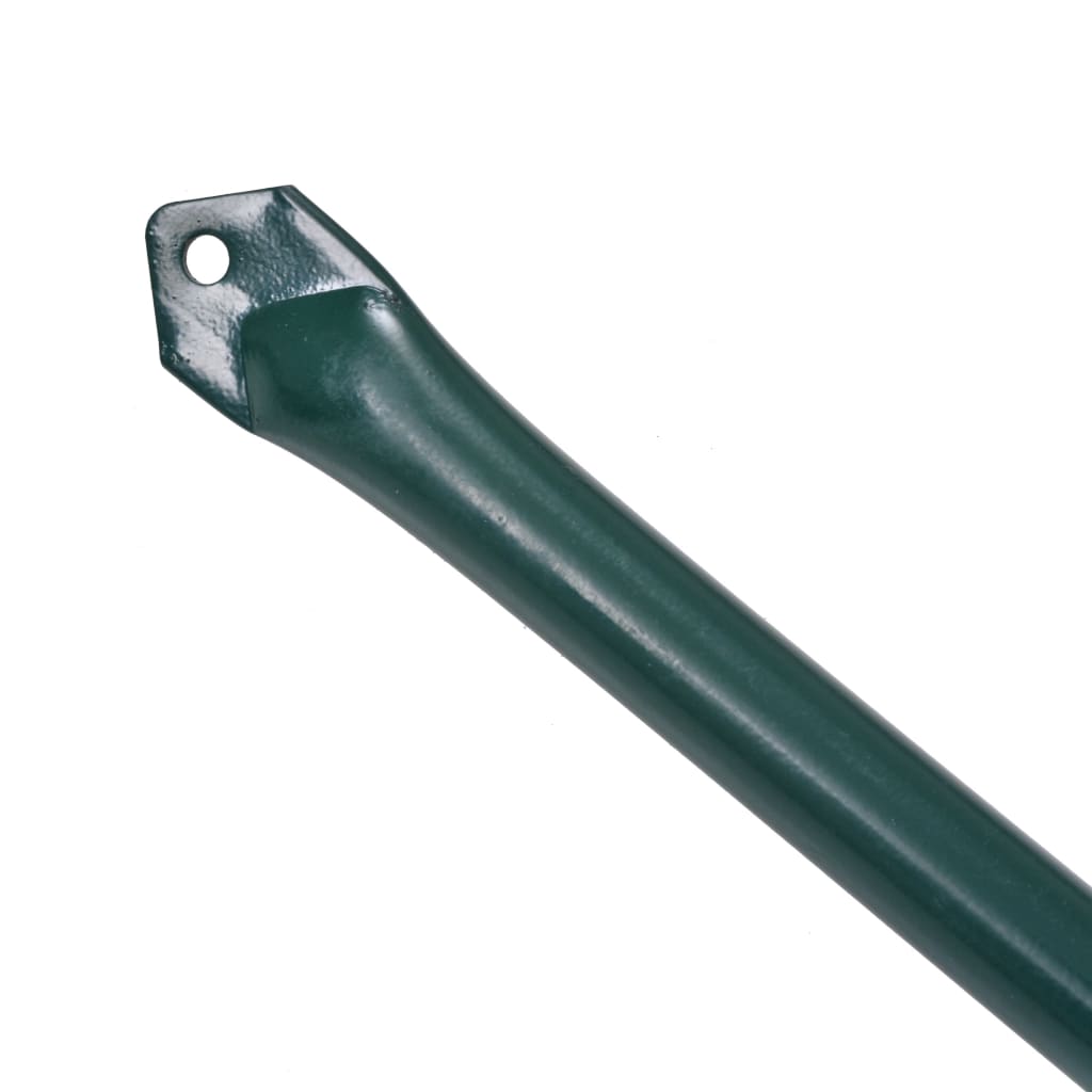 vidaXL Słupki ogrodzeniowe, 10 szt., 1,5 m, metalowe, zielone