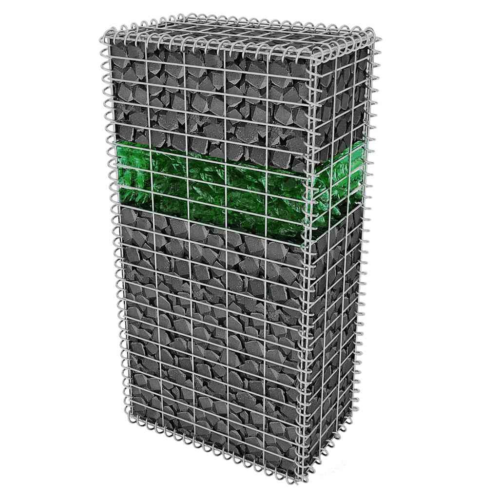vidaXL Kamienie gabionowe 60-120 mm, 25 kg, zielone szkło