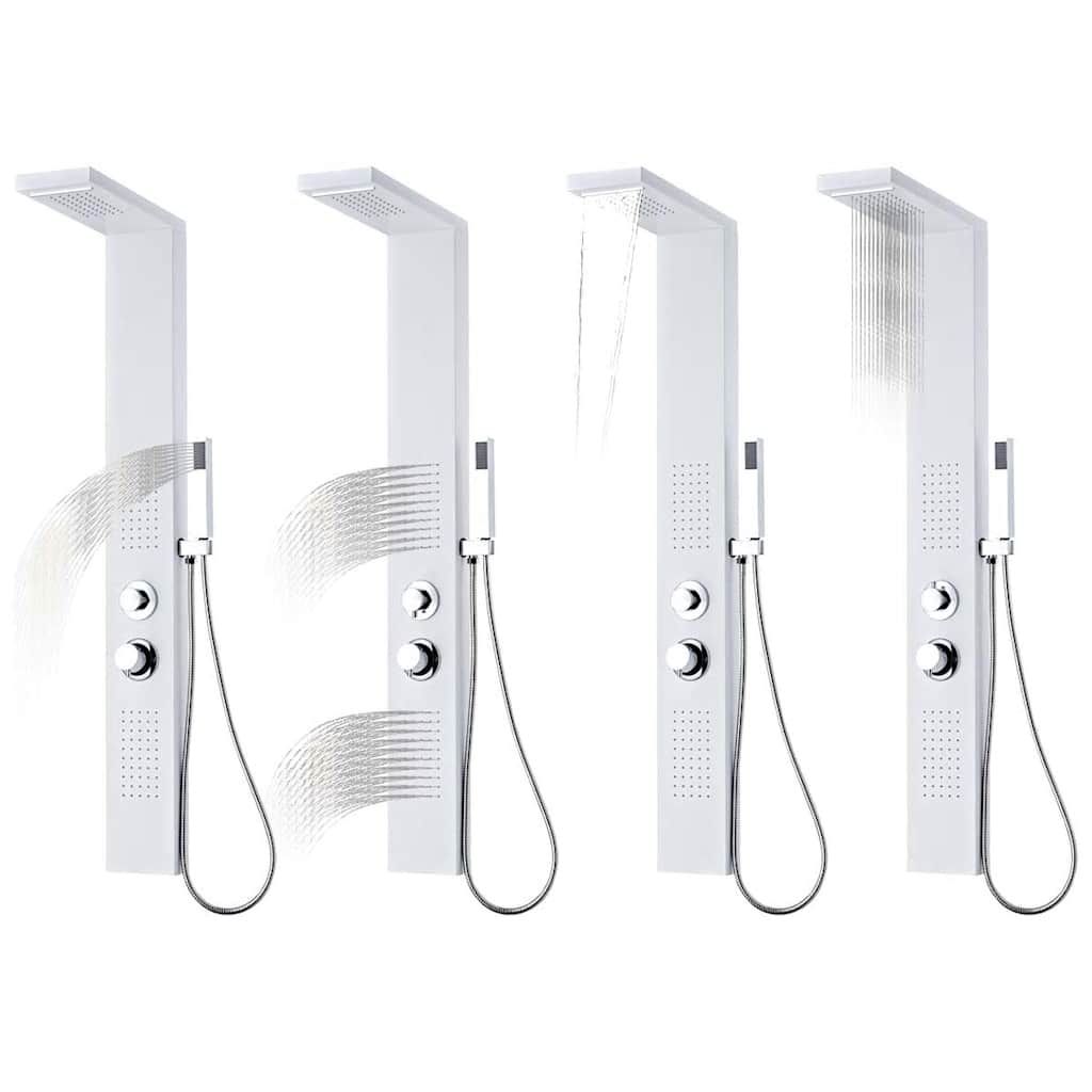 vidaXL Panel prysznicowy, aluminiowy, matowy, biały