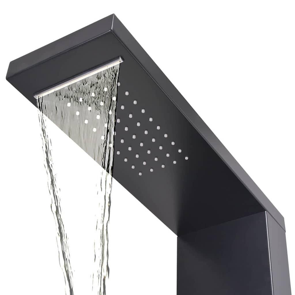 vidaXL Panel prysznicowy, aluminiowy, czarny matowy