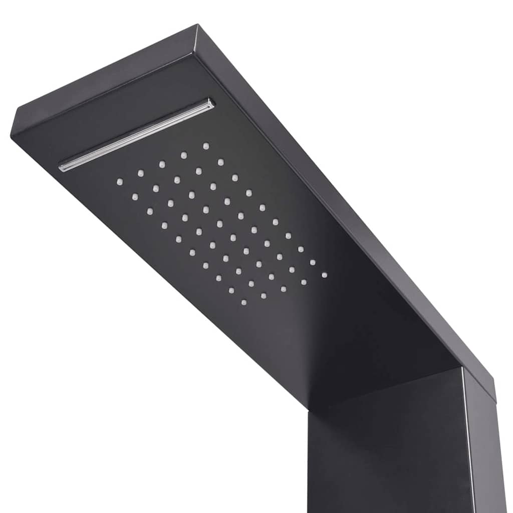 vidaXL Panel prysznicowy, aluminiowy, czarny matowy