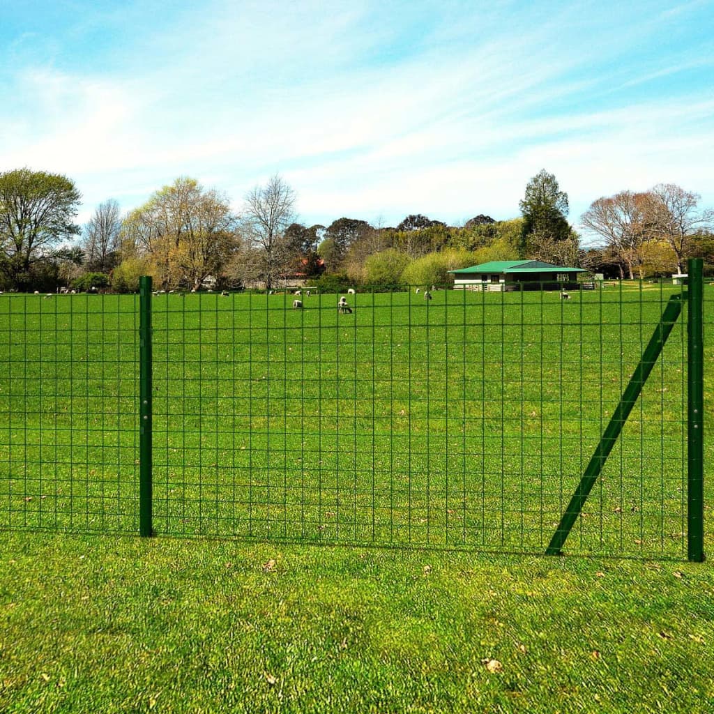 vidaXL Euro ogrodzenie, stalowe, 25 x 1,7 m, zielone