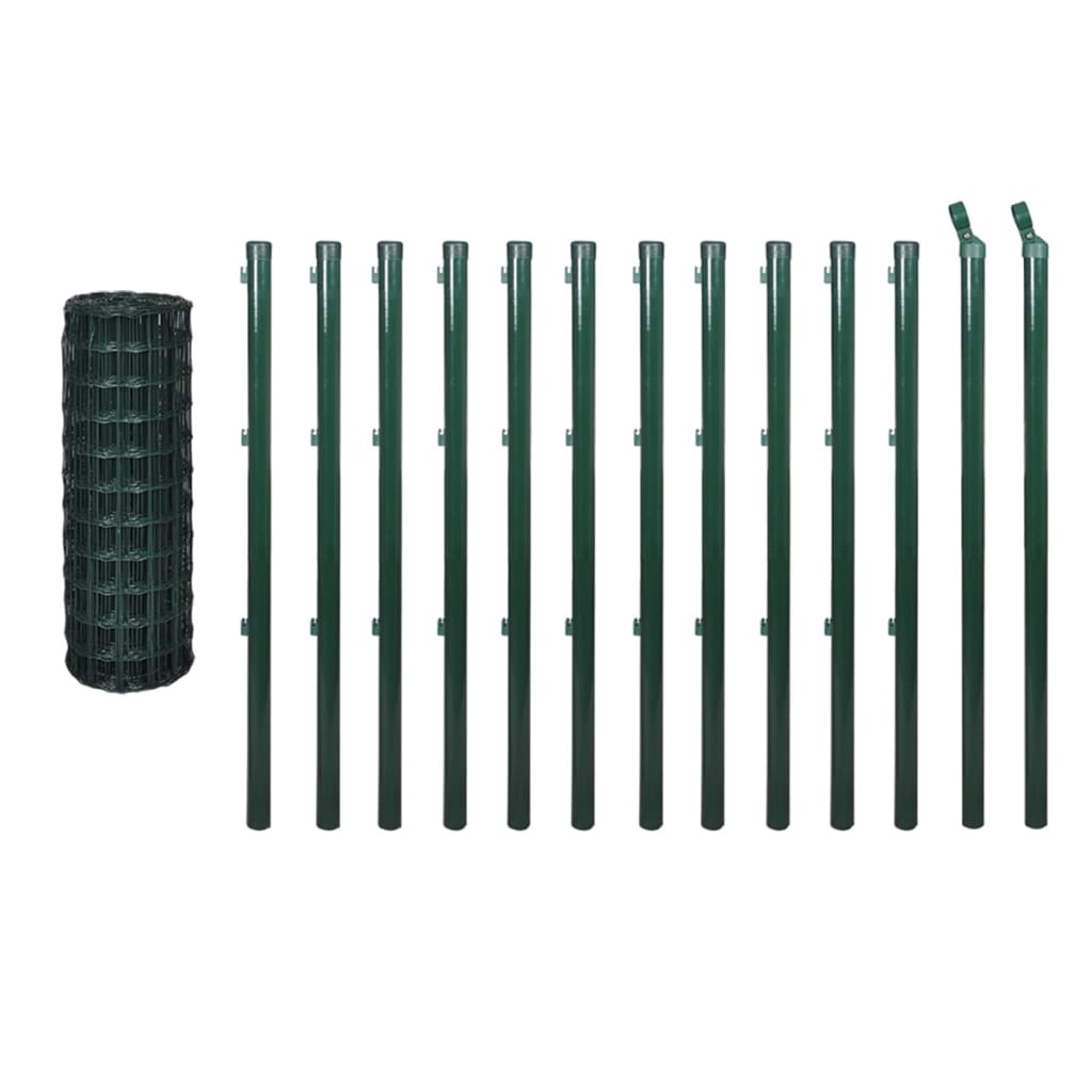 vidaXL Euro ogrodzenie, stalowe, 25 x 1,2 m, zielone