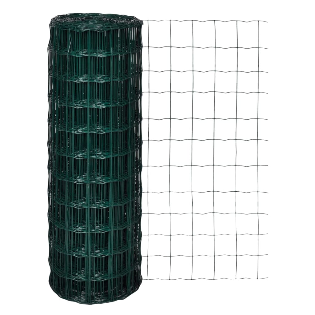 vidaXL Euro ogrodzenie, stalowe, 25 x 1,7 m, zielone