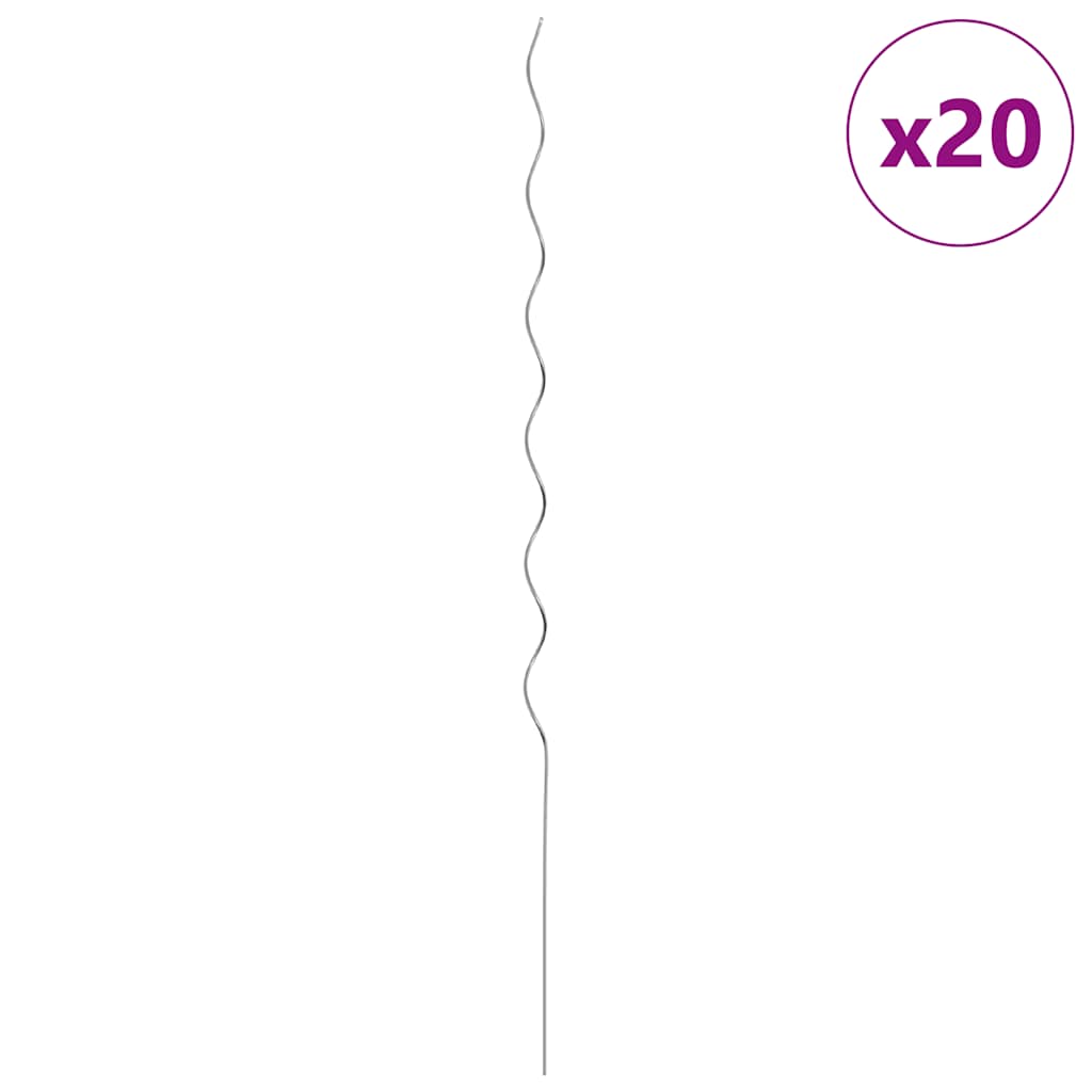 vidaXL Spiralne podpórki do roślin, 20 szt, 170 cm, stal galwanizowana