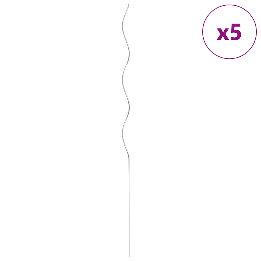 vidaXL Spiralne podpórki do roślin, 5 szt., 110 cm, stal galwanizowana