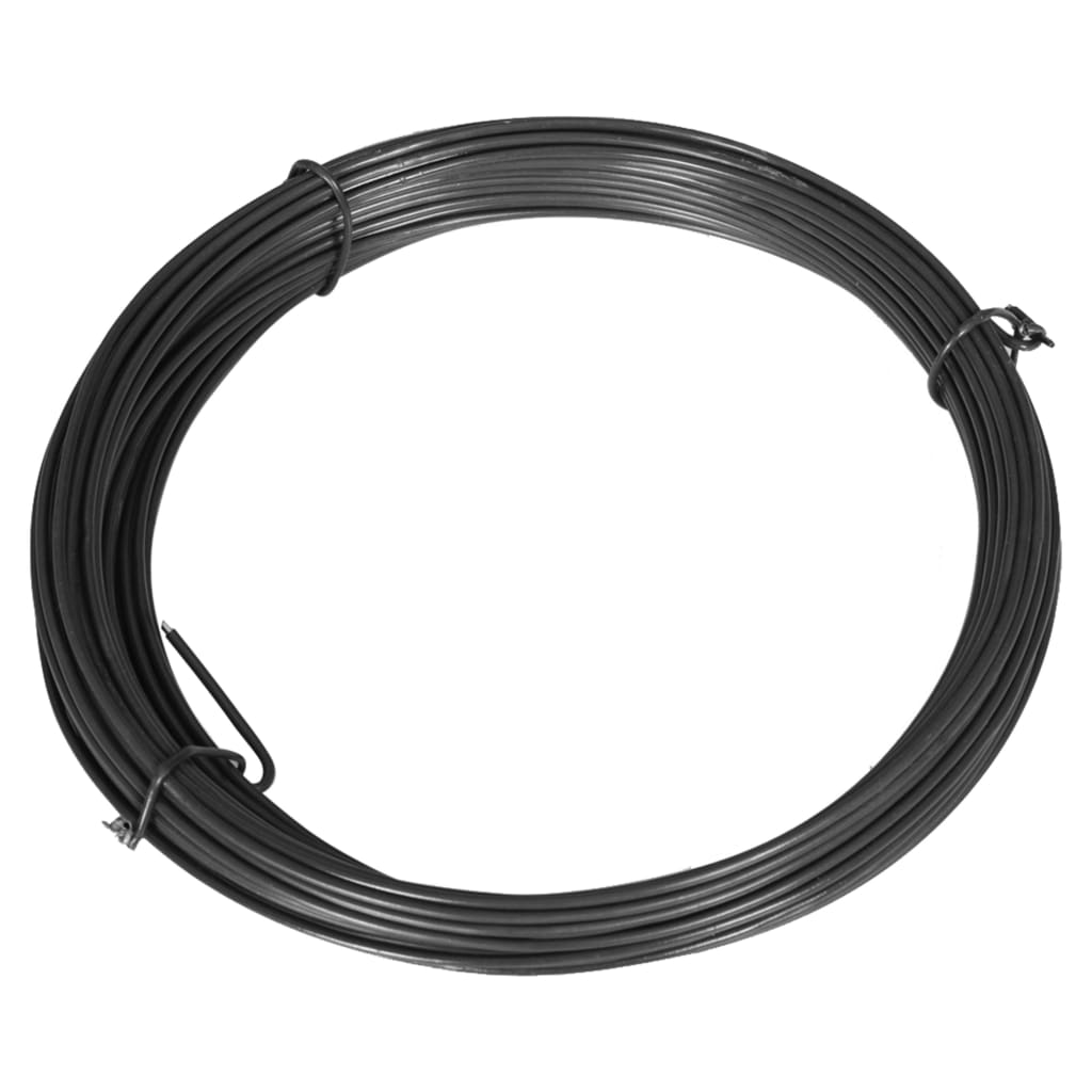vidaXL Drut naciągowy do ogrodzenia, 25 m, 1,4/2 mm, stalowy, szary