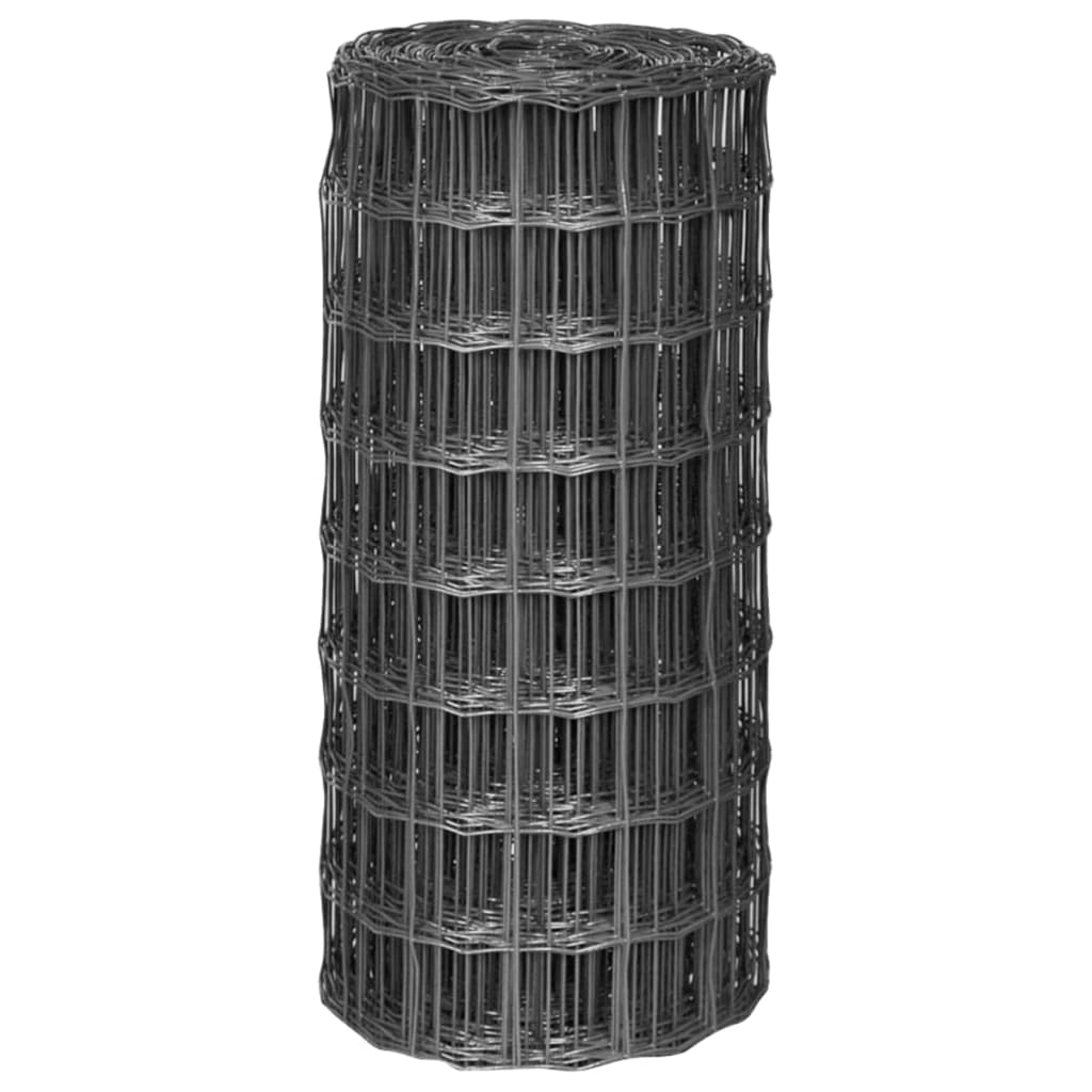 vidaXL Euro ogrodzenie, stalowe, 25 x 0,8 m, szare