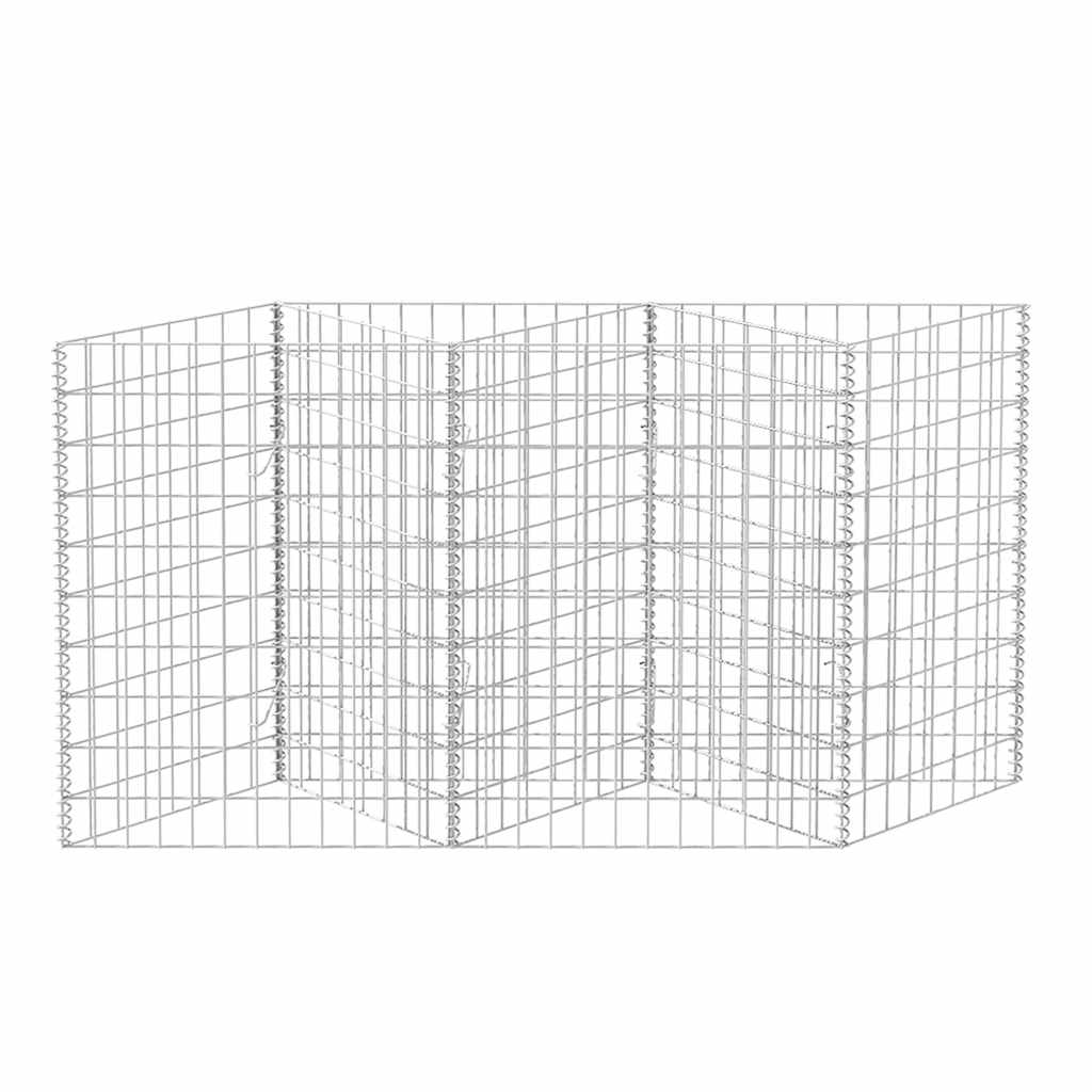 vidaXL Kosz gabionowy, galwanizowana stal, 120x30x100 cm