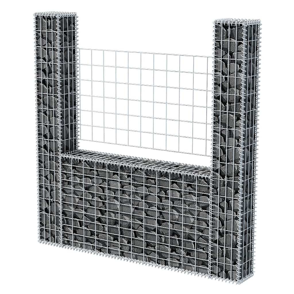 vidaXL Kosz gabionowy w kształcie litery U, stal, 160x20x150 cm