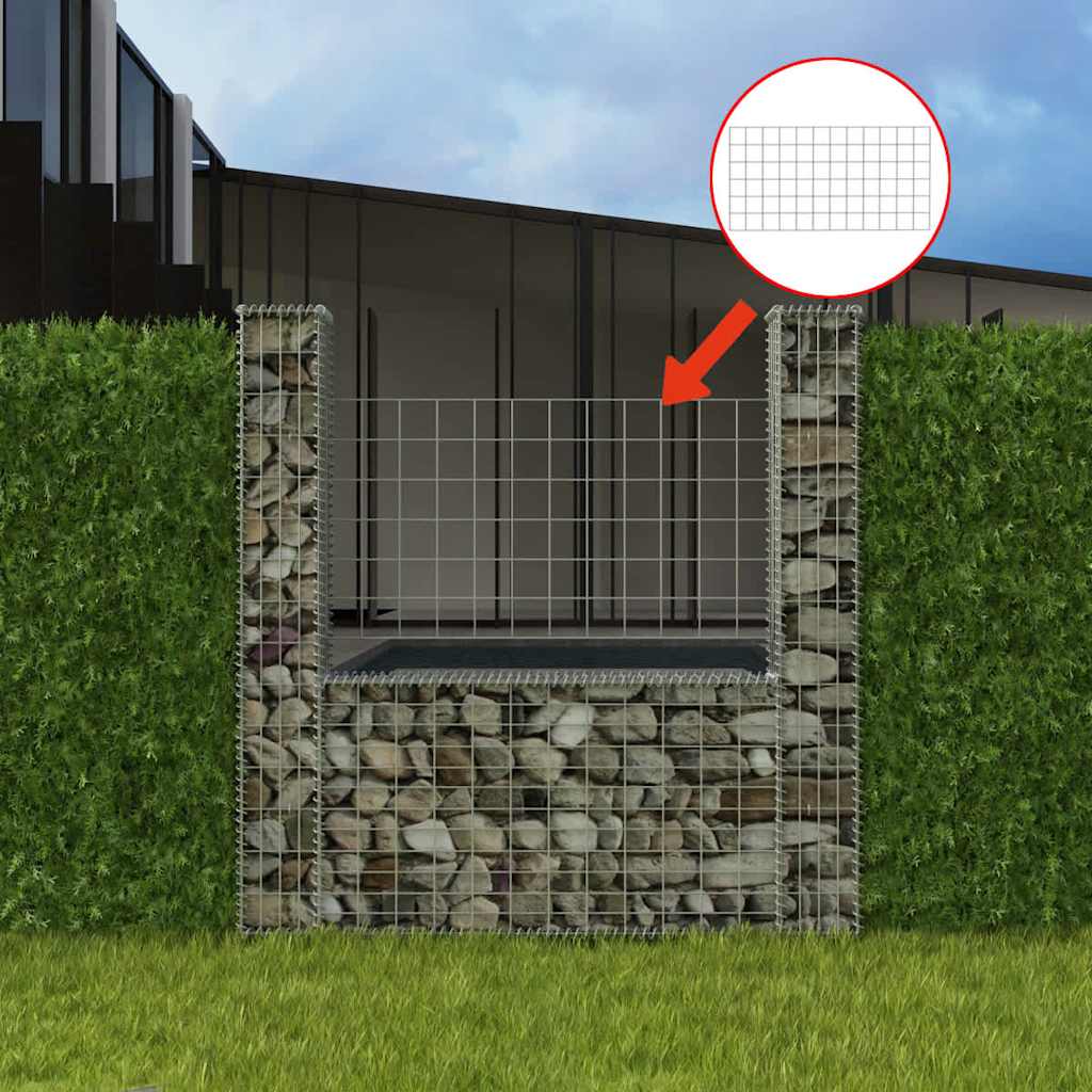 vidaXL Kosz gabionowy w kształcie litery U, stal, 160x20x150 cm