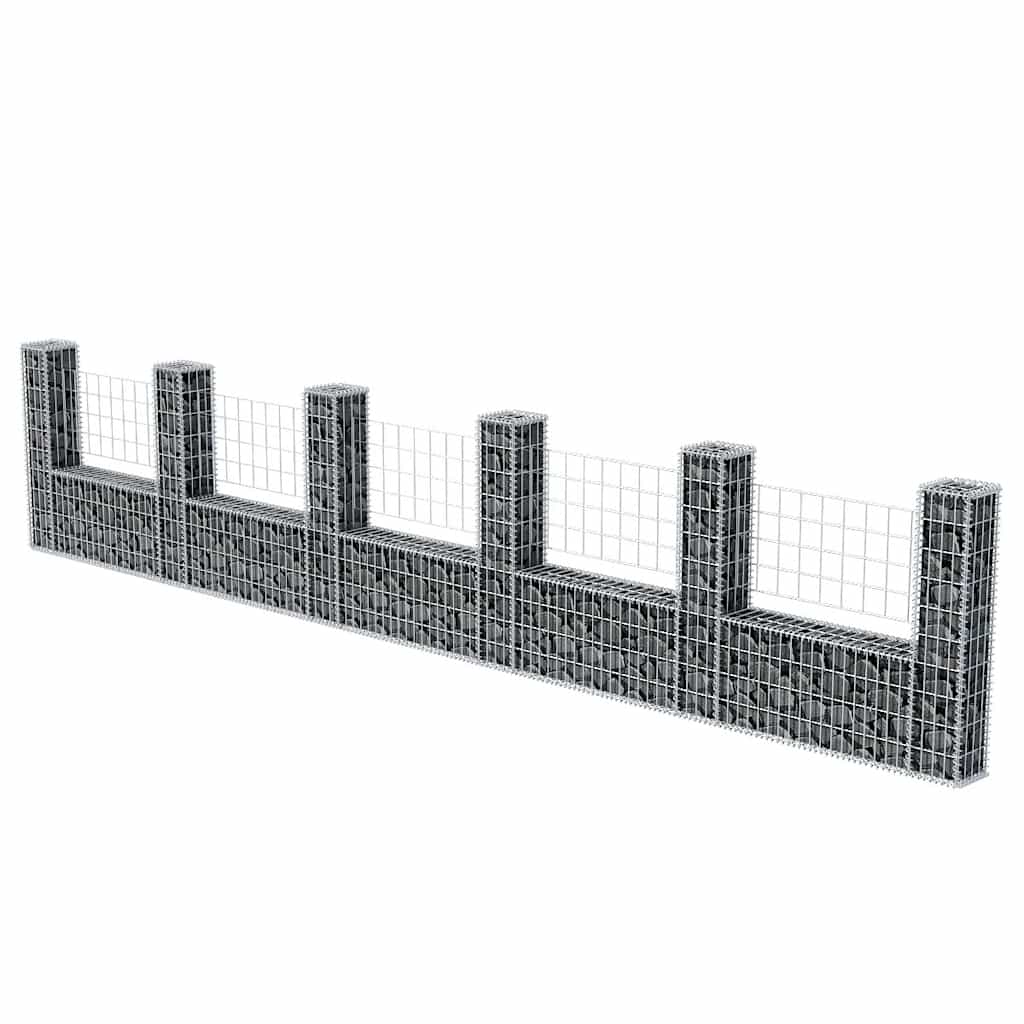vidaXL Kosz gabionowy w kształcie litery U, stal, 570x20x100 cm
