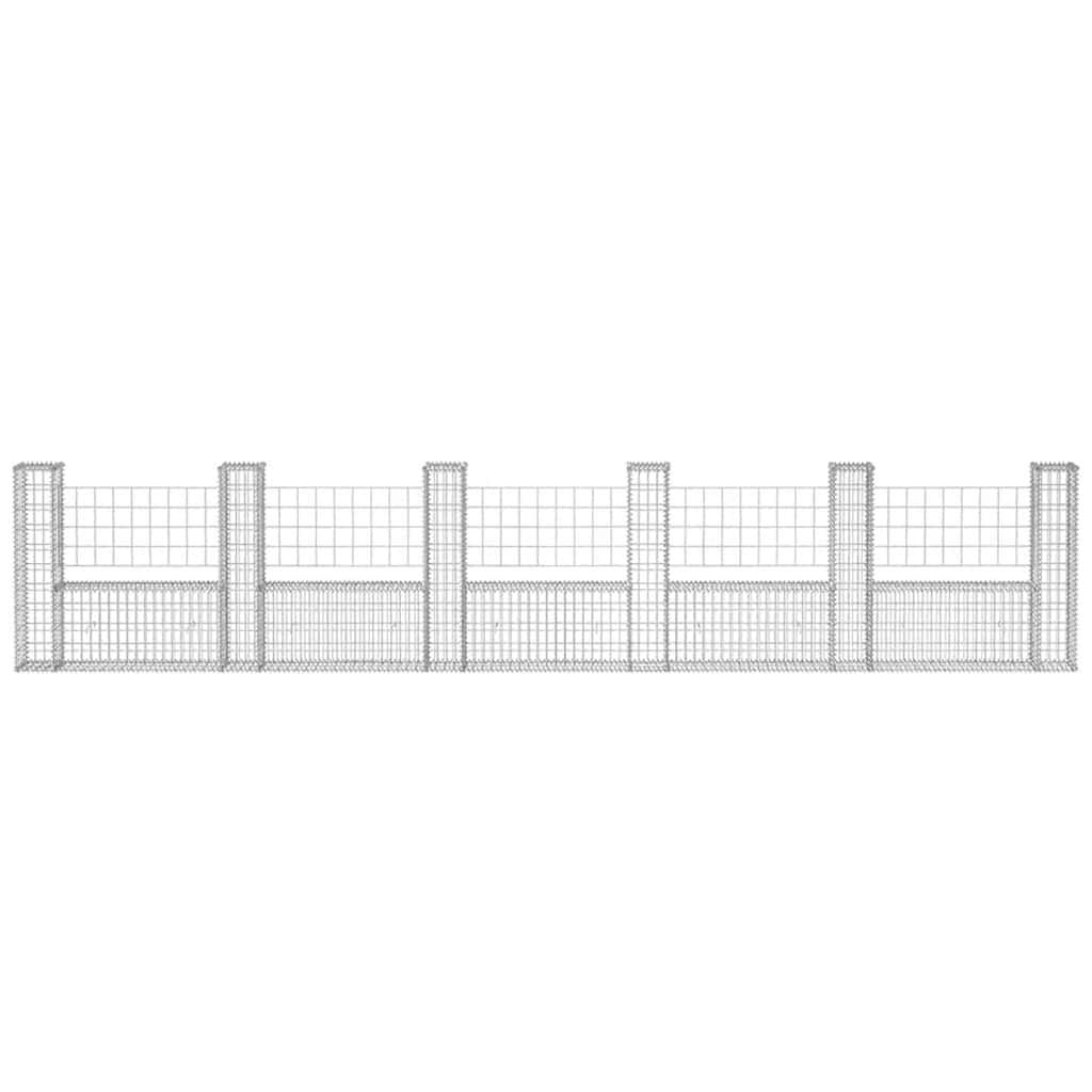 vidaXL Kosz gabionowy w kształcie litery U, stal, 570x20x100 cm