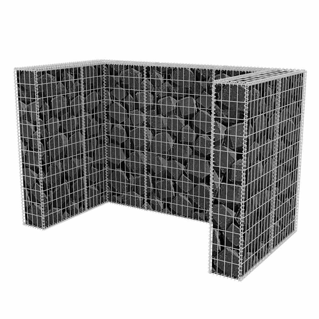 vidaXL Gabion osłonowy na 2 kosze na śmieci, stalowy, 180x100x120 cm
