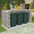 vidaXL Gabion osłonowy na 3 kosze na śmieci, stalowy, 250x100x120 cm