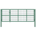 vidaXL Brama ogrodowa ze słupkami 350x120 cm, stal, zielona