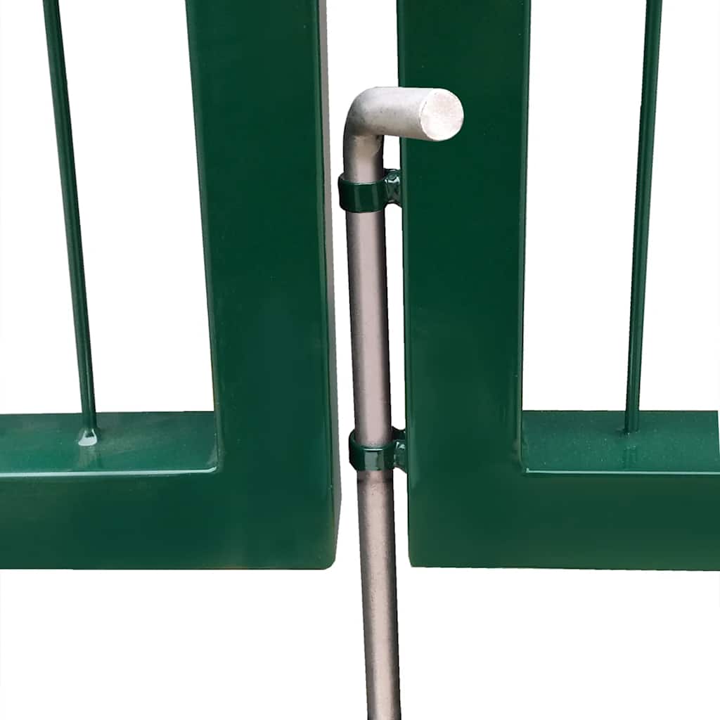 vidaXL Brama ogrodowa ze słupkami 350x120 cm, stal, zielona