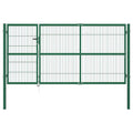 vidaXL Brama ogrodowa ze słupkami 350x140 cm, stal, zielona