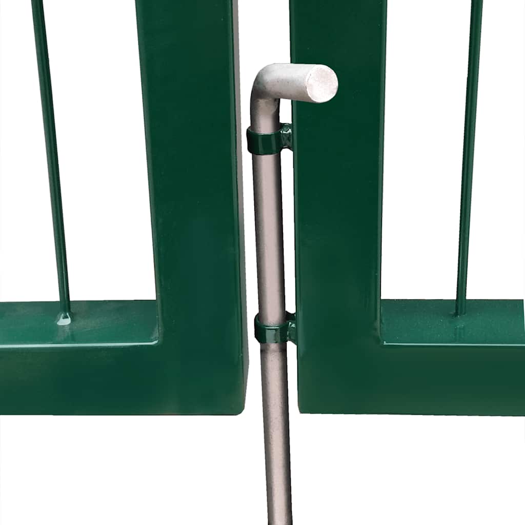 vidaXL Brama ogrodowa ze słupkami 350x140 cm, stal, zielona