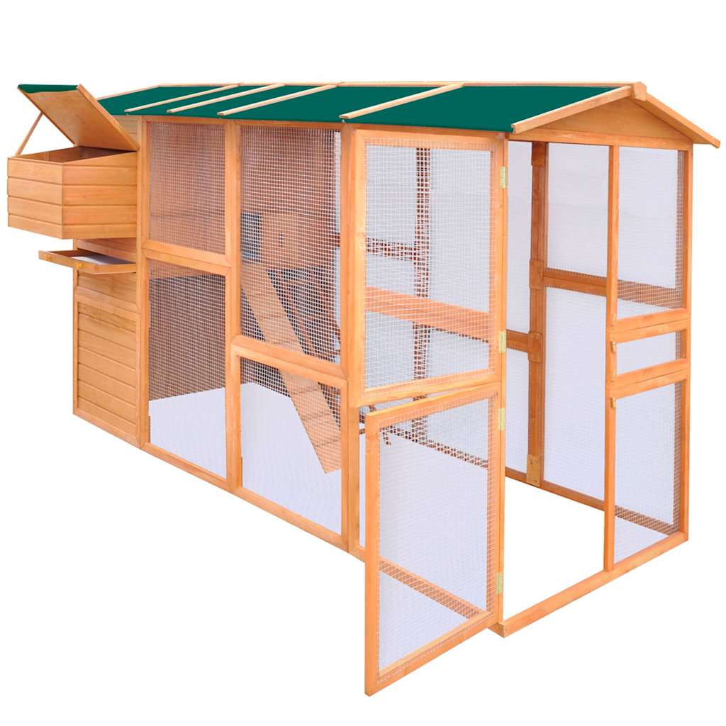 vidaXL Kurnik z drewna, 295 x 163 x 170 cm