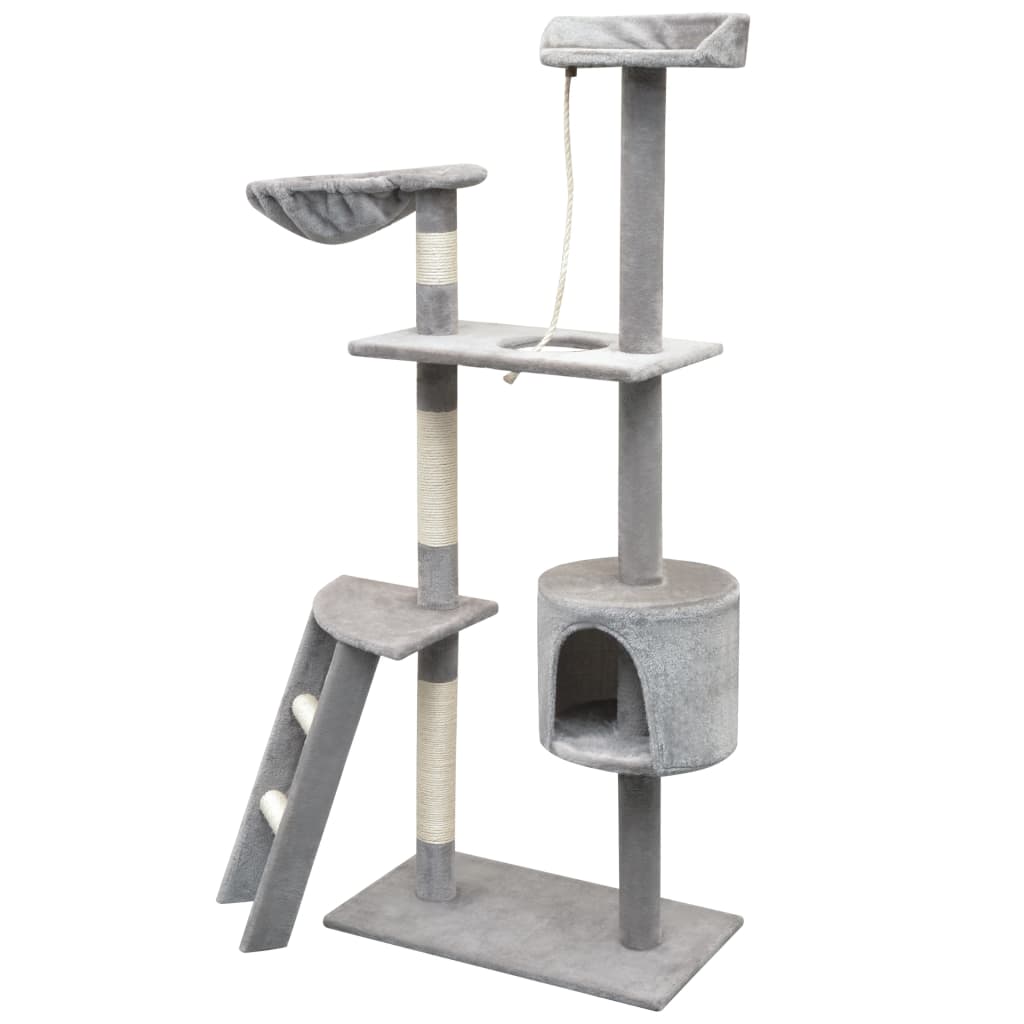 vidaXL Drapak dla kota z słupkami do drapania, 150 cm, kolor szary