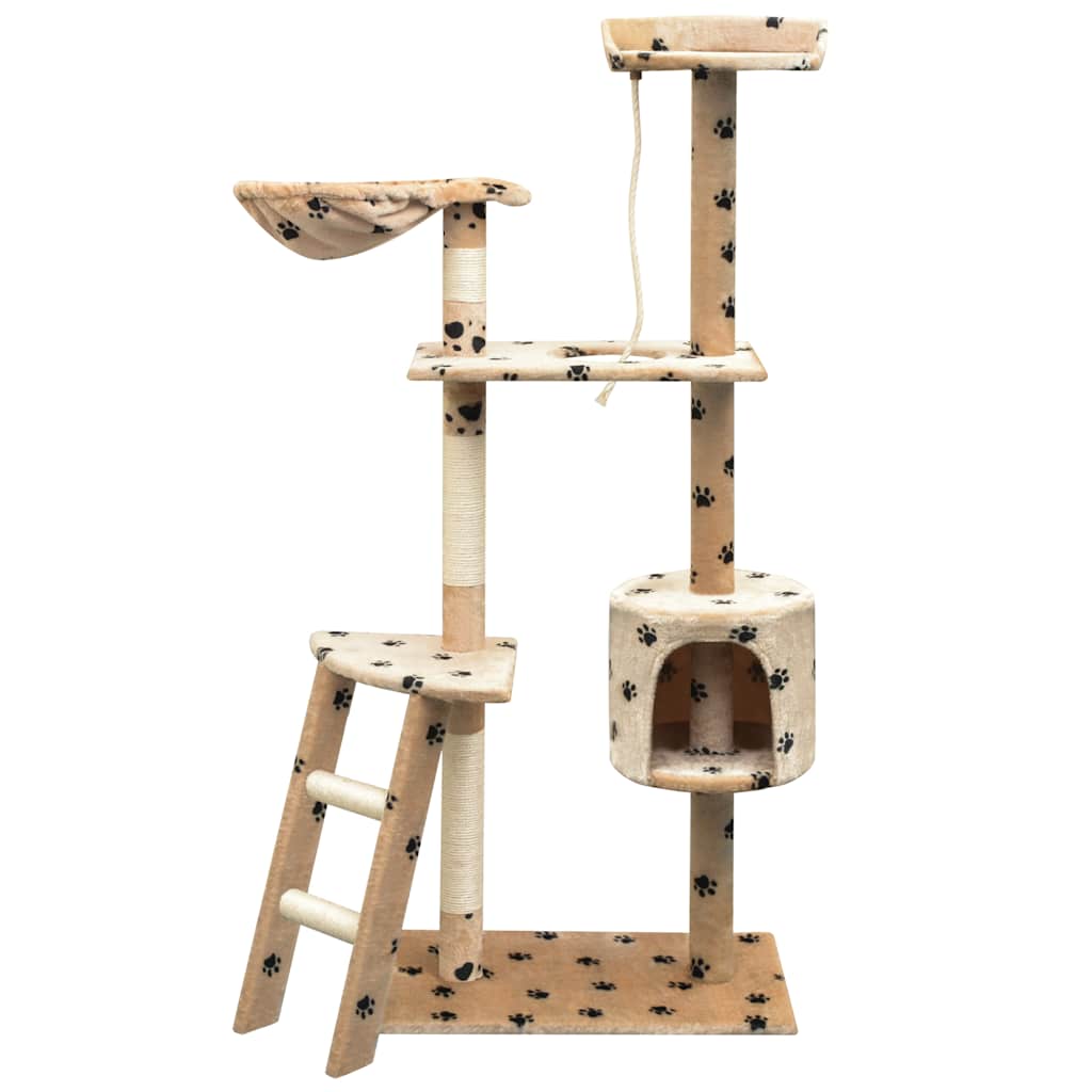 vidaXL Drapak dla kota, 150 cm, beżowy w kocie łapki