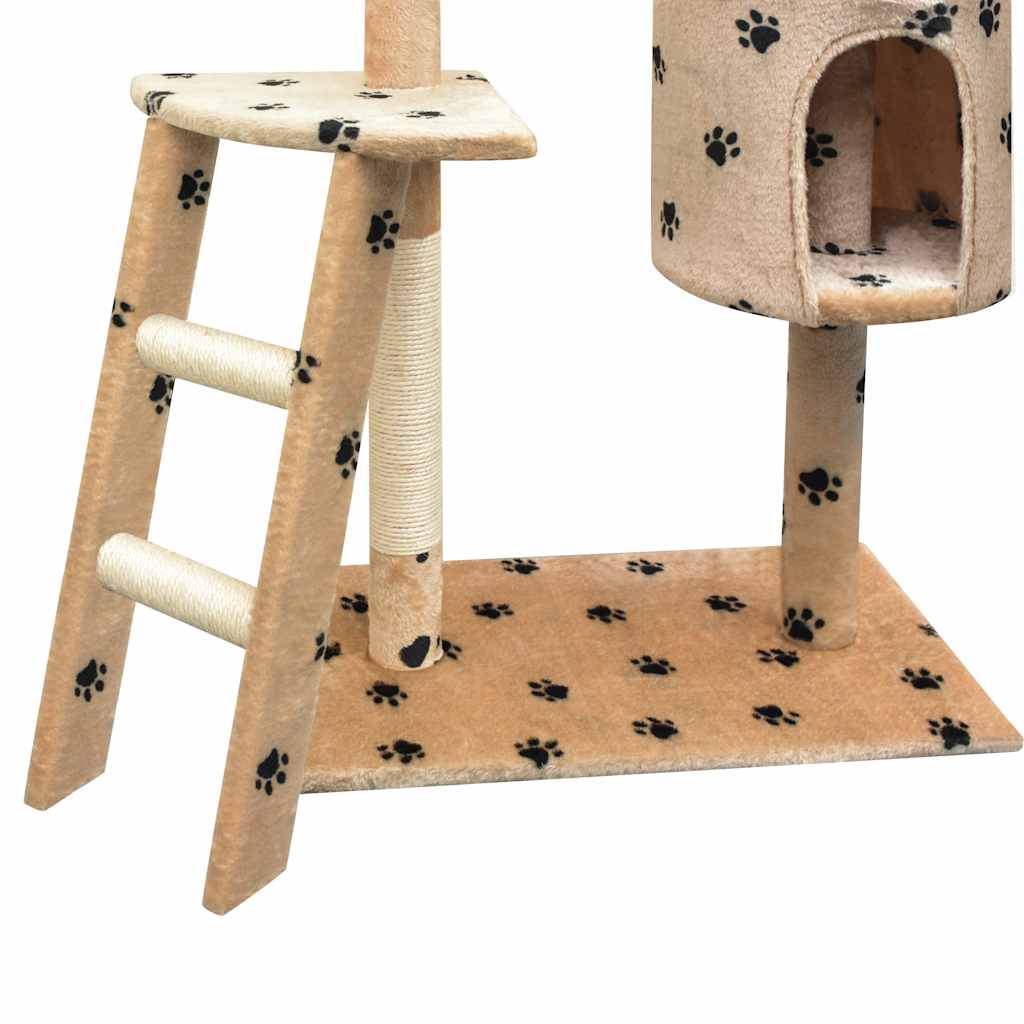 vidaXL Drapak dla kota, 150 cm, beżowy w kocie łapki