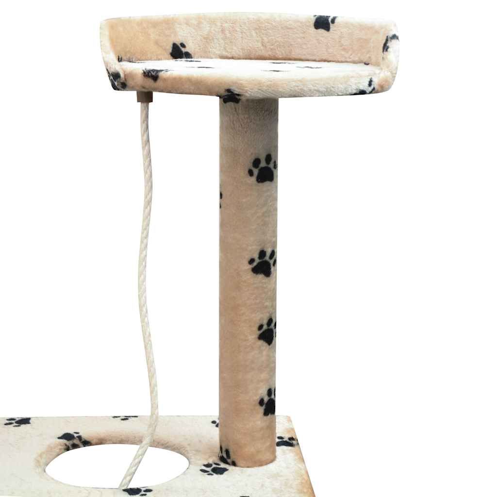 vidaXL Drapak dla kota, 150 cm, beżowy w kocie łapki