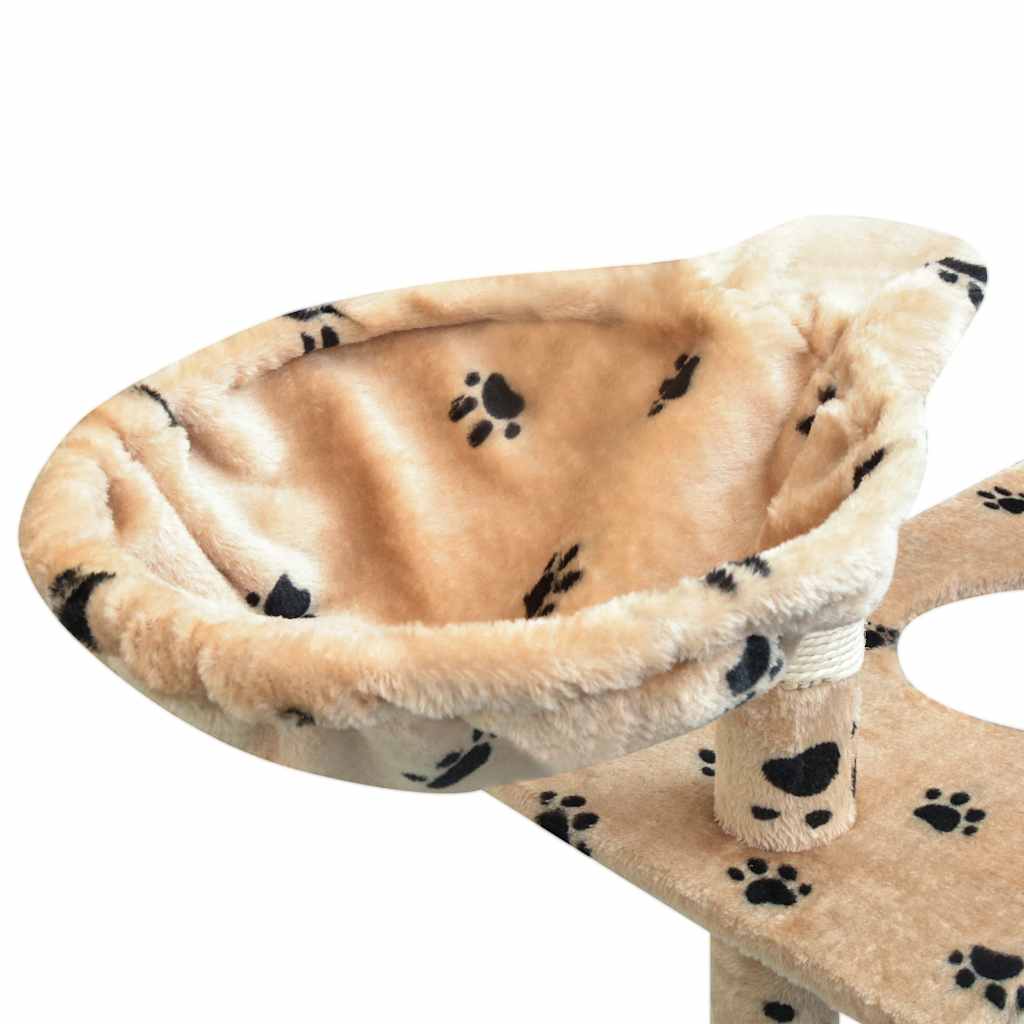 vidaXL Drapak dla kota, 150 cm, beżowy w kocie łapki