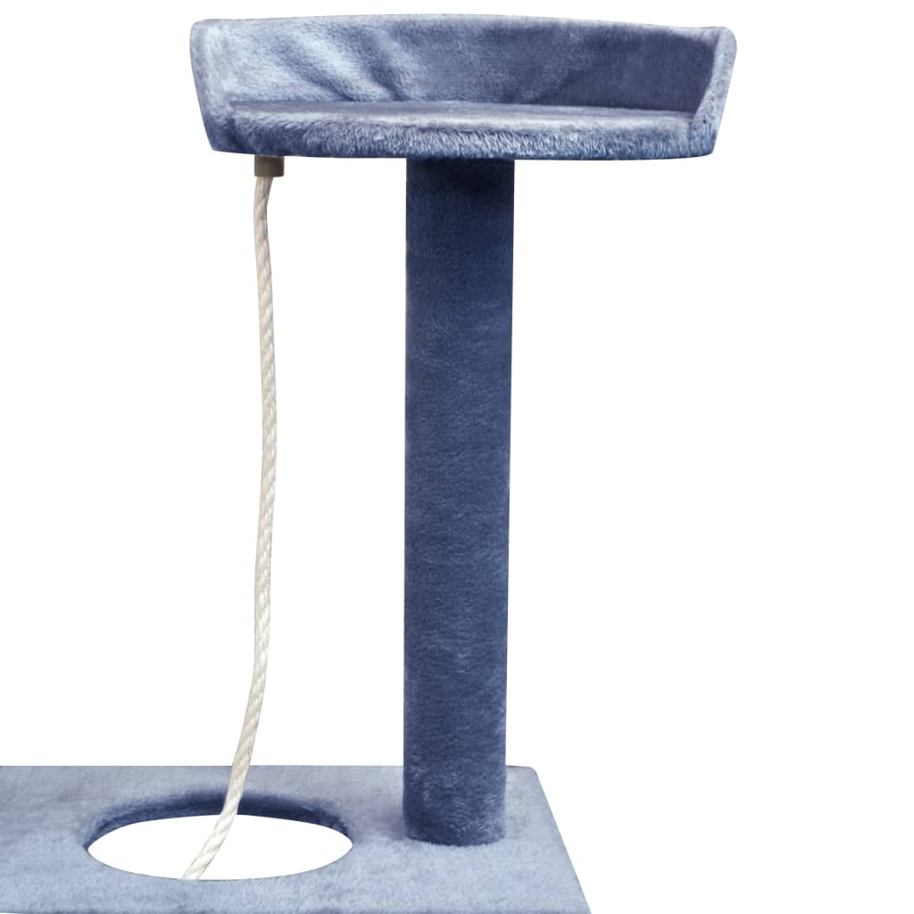 vidaXL Drapak dla kota ze słupkami sizalowymi, 150 cm, granatowy